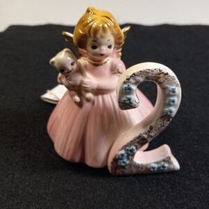 Vintage Josep Original Winged Porcelain Figurine Birthday Number 2 Doll